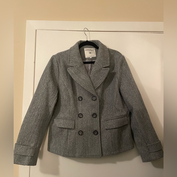 Grey Allegra K Women’s Double Breasted Pea Coat Size XL- never worn! - Picture 4 of 9